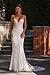 Mermaid Wedding Dress for Bride White Spaghetti Straps Lace Applique Long Beach Bridal Gowns with Train US2