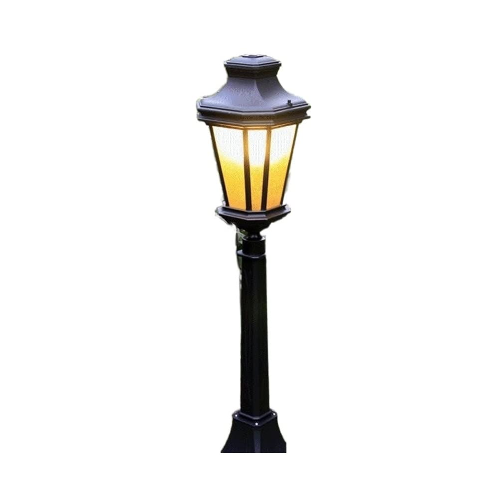 QUSYZD Lamp Post Lights Outdoor, Lamp Post Lights Outdoor, Vintage Traditional Black 1-Lights Ip55 Waterproof Outdoor Garden Lamp Post Light Glass Column Lamp Led Light E27,