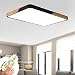 Produktbild BFYLIN 72W Holz LED Dimmbar Deckenleuchte Deckenlampe Wohnzimmer Lampe Schlafzimmer Küche Panel Leuchte Energie Sparen Licht minimalistischer Stil+FB (Eiche-Schwarz-72W Dimmbar)