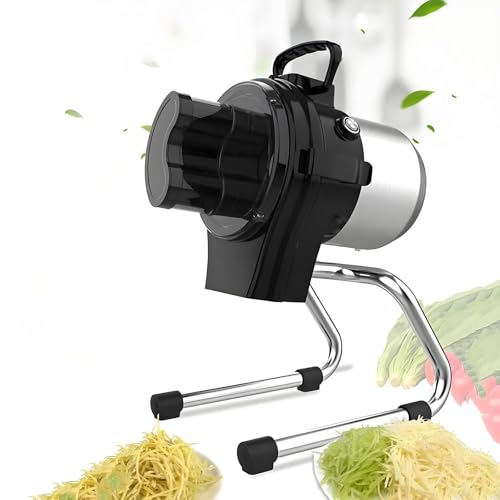 Picadora de verduras eléctrica, cortadora de verduras comercial de 110 W, procesador de alimentos con cortador de cebollino, grosor ajustable de 1 a 5 mm, 6000 RPM para verduras, cebolla, ajo, jengi