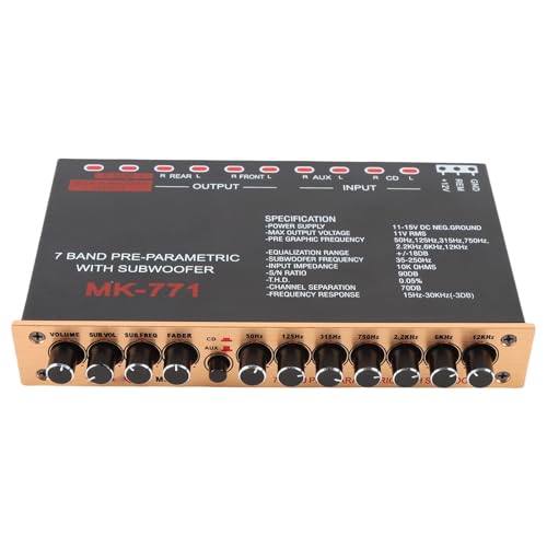 Ecualizador Gráfico de Audio para Automóvil de 7 Bandas con ganancia variable y gran potencia