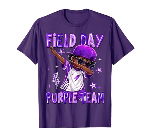 Field Day Purple Team Dab African Black Boy Games Field Trip T-Shirt