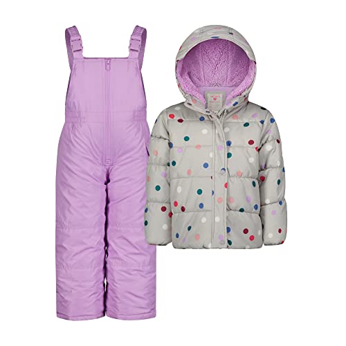 Image of Carter's Girls 2-Piece Snowsuit Puffer Jacket and Skibib Snow Pants Toddler and Big Kids