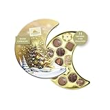 Lauenstein Confiserie Weihnachtspräsent Mond, 14 handgefertigte Pralinen ohne Alkohol in Geschenkdose 175g mit 10 verschiedenen Pralinensorten