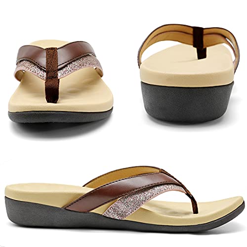 Image of Sounity Soft Arch Support Comfortable Sandals for Womens, Best Summer Dress Flip Flops with Cushion Memory Foam, Outdoor Walking Slippers for Plantar Fasciitis