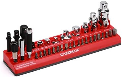 CASOMAN 35-Piece Magnetic Socket Accessory Holder, Magnetic Tool Organizer Tray, Holds Bits, Adapters,Universal Joints,Bit Holders, and Bits (Socket Adapter & Bit not Include)