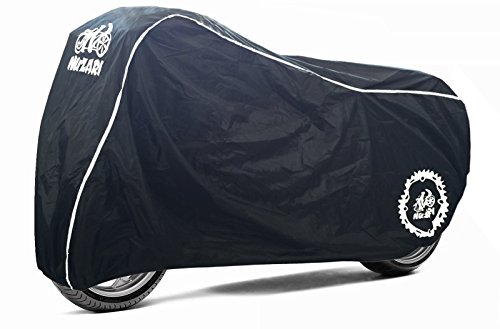 Nuzari Heavy Duty Motorcycle Cover - Waterproof Outdoor Bike Storage - Dirt Bike Covers (Black, Medium)