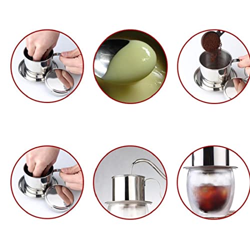 Filterkaffeemaschine, Vietnamesische Kaffeemaschine Filter, Edelstahl-Tasse Tropfkaffeefilter Für Büro, Zuhause… – Bild 5