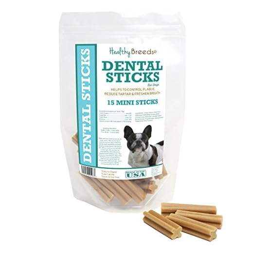 Healthy Breeds French Bulldog Dental Sticks Minis 15 Count