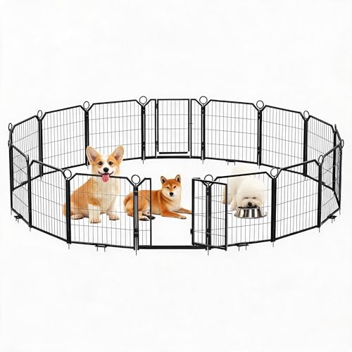 24 Inch Dog Playpen, Dog Fence Outdoor for Yard Dog Playpen Indoor, 16 Panels Portable Puppy Playpen Dog Kennel for RV Camping and Indoor. by PeakPursuit - Used condition - Image 4
