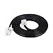 Part Express EopZol 10ft Telephone Line Cord Cable Wire 6P4C RJ11 DSL Modem Fax Phone to Wall Black