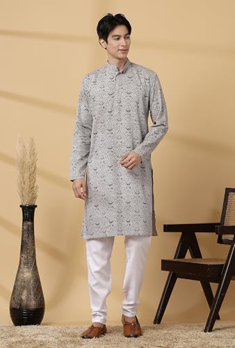 Image of Majestic Man Men's Cotton Regular Fit Casual Kurta