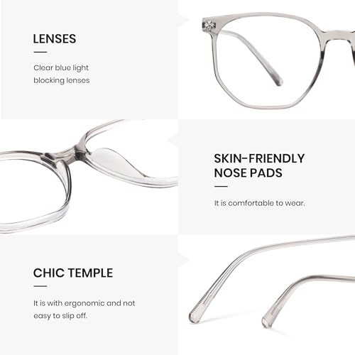 Image of Cyxus Retro Blue Light Glasses Men - Square TR90 Metal Blowline Frame Stylish Trendy for Computer Daily Work 8252