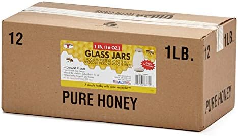 Little Giant® Glass Skep Jar | Honey Jar | Airtight Lid | Glass Bottle | 12 Pack (Clear, 16 Ounce) image 5