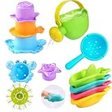 TENGWA Juguetes Baño 10 Piezas 1 2 3 4 Años Juguetes Bañera Bebe Flotante Juego de Pesca Bath Toys para Ducha Piscina Bañera Playa Regalo para Niños y Niñas