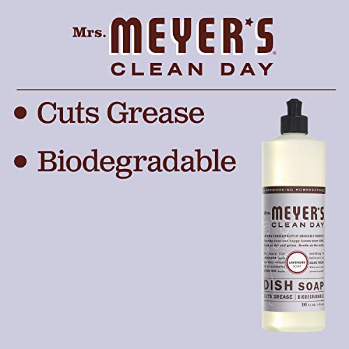 MRS. MEYER'S CLEAN DAY Liquid Dish Soap, Biodegradable Formula, Lavender, 16 fl. oz - Pack of 3 - Image 6