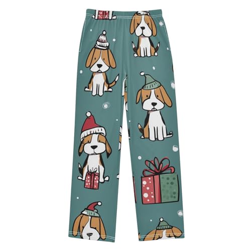 ZZXXB Cartoon Beagles Boys Long Pants Soft Trousers Elastic Waist Kids Lounge Bottoms with Pockets S-XL