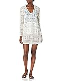 Coastal Blue Women's Swimwear Crochet Hooded Cover Up