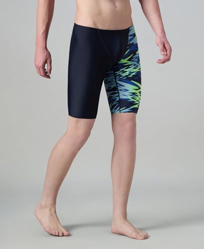 Image of Speedo Men's Endurance10 Hyperboom Print V-Cut Jammer Swimming Trunks | UPF 40+ Sun Protection | Chlorine Resistance | Shape Retention Fabric Swimming Costume | Drawstring Waist