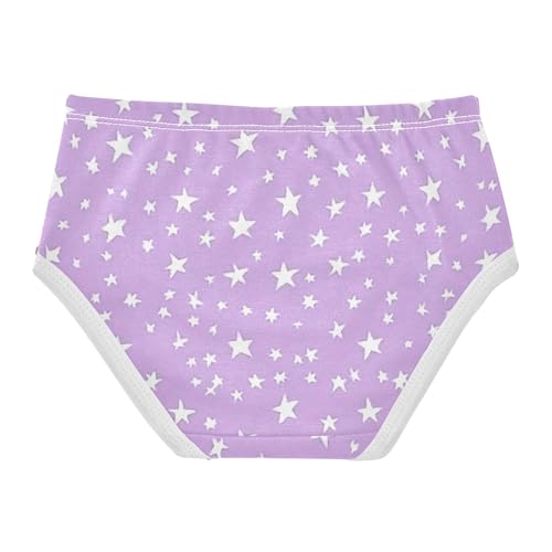 Purple White Lilac Stars Girls Underwear Toddlers 2t Cotton Little Girl Panties Florals Briefs Kids Undies2