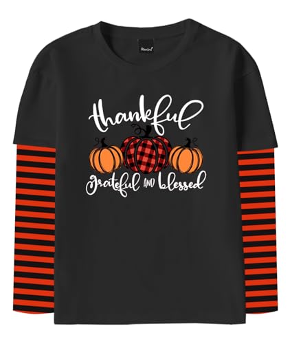 Image of Remimi Unisex Kids Christmas Long Sleeve Shirt Xmas Print Stripe Shirts 2-12 Years