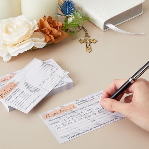 Sustainable Greetings 100 Pack Prayer Request and Welcome Cards for Church Visitors, Double Sided, Marble Designs (3 x 5 In) - Prayer Cards - Thumbnail 3