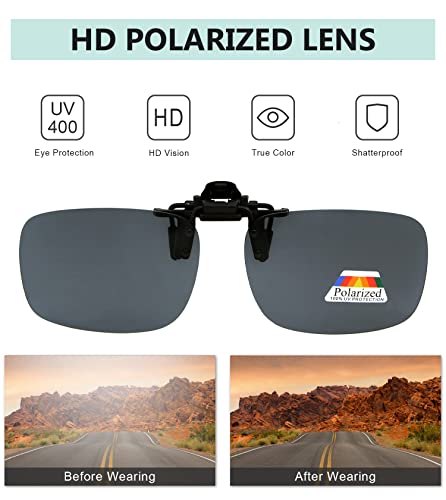 Eyekepper Flip-Up Clip-On Sunglasses Polarized 60X43 Mm 4-Pack Metal Glasses Clip #TOP5