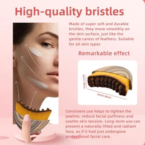 Image of Facial Dry Brush - Lymphatic Contour Face Brush for Lymph Nodes Chin & Jawline Sculpting - Face Brush Contour Brush Facial Cleansing & Lymphatic Drainage Tool for Glowing Skin