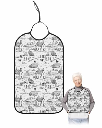Kewadony Adult Bibs for Elderly Women, Vintage Farmhouse