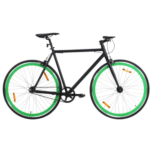 Bicicleta de engranaje fijo, bicicleta Fixie de una sola velocidad, bicicleta elegante, marco de acero de alta resistencia, bicicleta rígida para adultos, 700c, blanco y azul, 59 cm