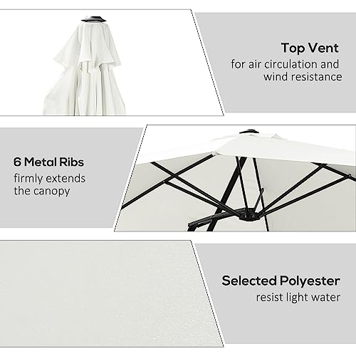 Outsunny 10Ft Cantilever Umbrella, Offset Patio Umbrella With Cross Base, Switch With A Wrench, Hanging Umbrellas For Deck, Backyard, Pool And Garden, White #TOP4