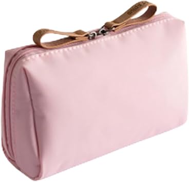 Shirene Travel Makeup Pouch,Portable Toiletry Bag,Small Makeup Bag with Compartments,Waterproof Mini Cosmetic Bags,Portable Toiletry Organiser for Women & Girls,Pink
