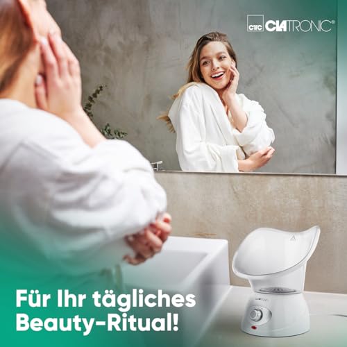 Clatronic GS 3656, inalatore per sauna facciale, inalatore, doccia nasale, rilassante con attacco aromatico, per bocca e naso, adatto per bambini, bianco», 130 watt - 5