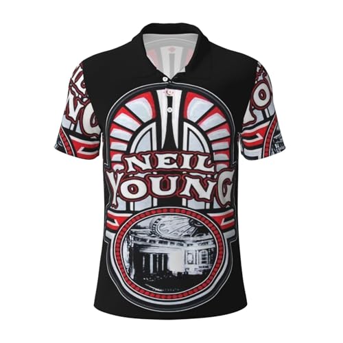 Neil Rock Band Young T-Shirt à Manches Courtes en Polo pour Hommes Imprimée