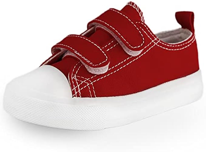 Toddler Boys and Girls Low Top Canvas Adjustable Strap Sneakers