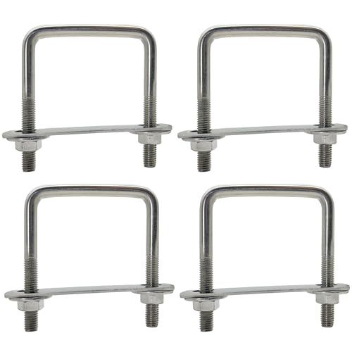 duoyif U-Schrauben Vierkant M8 60mmx80mm U-Bolzen Quadratische, Innerer Durchmesser 60mm, U-Bügel Bügelbolzen Edelstahl Mit Mutter Rahmenplatte, U Bügelschraube FüR Rohr Befestigung (M8-60x80mm)
