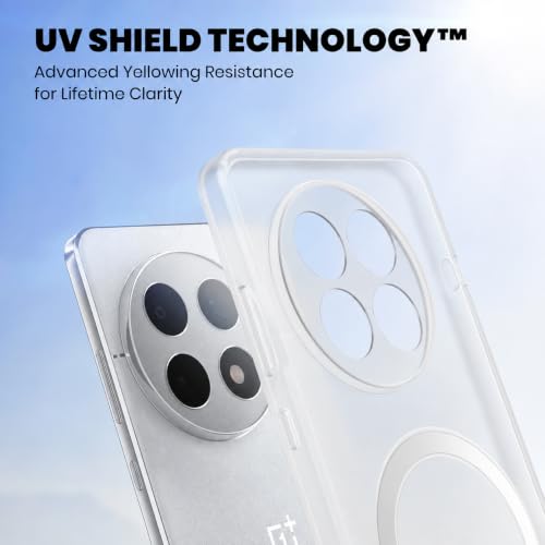 Image of DIZORO Matte Case for Oneplus 13 Compatible with MagSafe, Camera Lens Full Protection, Shockproof Translucent Frosted TPU Soft Phone Cover, Anti-Fingerprint (White)