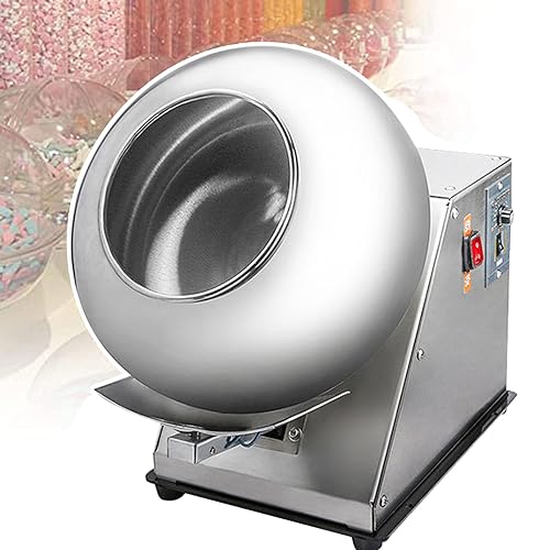 ASerZenith Chocolate Coating Machine, Adjustable Speed, 2-5Kg/H Mini Panning & Polishing Coater For Sugar Ball Coating And Drying