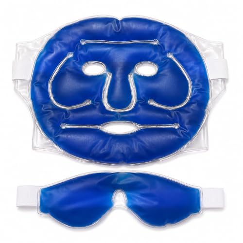 ZODZE Reusable Hot & Cold Gel Face Mask Set with Eye Mask, Cooling - Image 2