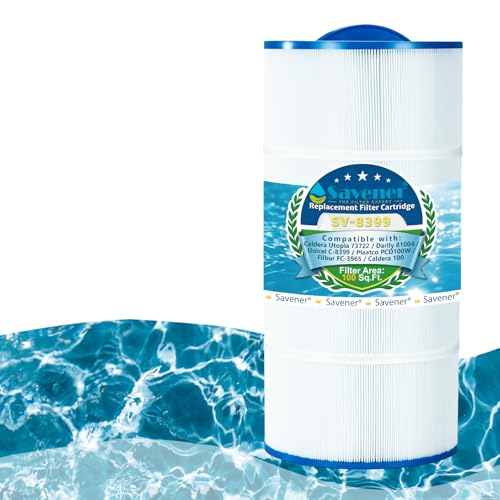 Savener® C-8399 Hot Tub Spa Filter Cartridge, Replaces Caldera Utopia 73722, 1039607, Unicel C-8399, Filbur FC-3965, PCD100W, AK-70032, APC APCC7375, Caldera 100, 100 Sq. Ft, 1 Pack