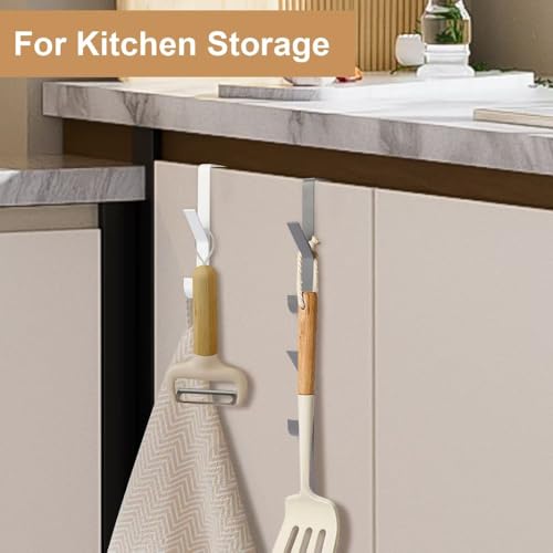 Türgarderobe, 4 Stück x 5 Haken, Edelstahl Türhakenleiste zum Einhängen universell vertikaler Türhaken, Handtuchhalter über der Tür, Edelstahl für Kleidung, Handtücher, Bademäntel, platzsparend