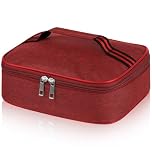 lohey Insulated Lunch Bag for Men Women Kids, Small Lunch Box Adults Cool Bag with Handle, Portable Thermal Cooler Box Bag for Work, School, Picnic Outdoor (Red)