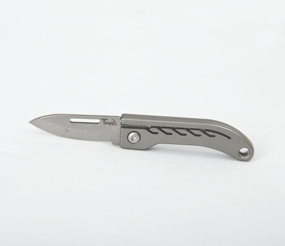 Mini coltello tascabile pieghevole, coltello EDC piccolo pacchetto, lama in acciaio inox da 1,1 pollici, manico in titanio, ultra compatto e leggero