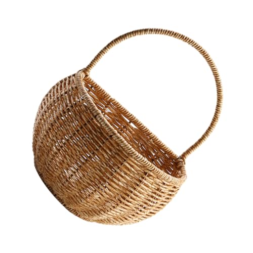 Cabilock 1 Pc cesta colgante de ratán paraca recipientes con tapas favor cestas almacenaje cesta almacenaje cesta de la casa contenedor de almacenamiento de plástico el plastico Light Brown
