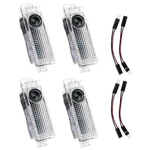 TIANMENSHAN Car Door Lights, 4 Pack LED Door Projector Logo Lights, Wireless Welcome Puddle Lights, Ghost Shadow Lights Compatible with 3/5/6/7/X1/X2/X3/X4/X5/X6/X7/Z/M/GT Series