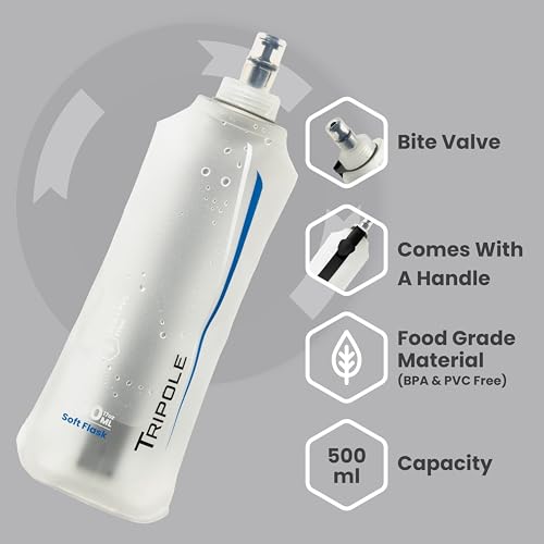 Image of TRIPOLE Hydration & Water Soft Flask for Running and Cycling | 500 mL (White)