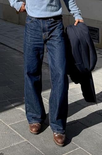Image of Southee Relaxed Fit Mid Rise Dark Blue Men Denim Jeans
