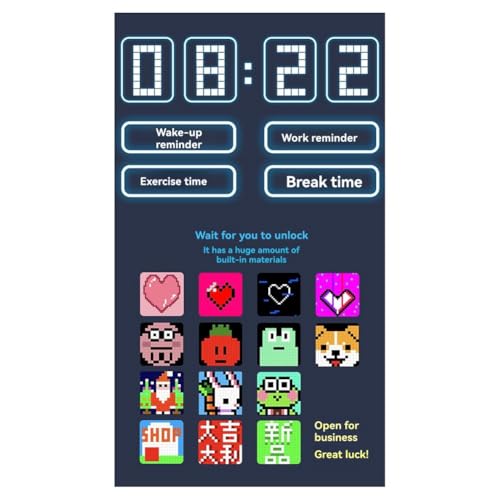 Écran LED 16x16 pixel art programmable avec texte personnalisé et cadre animé DIY