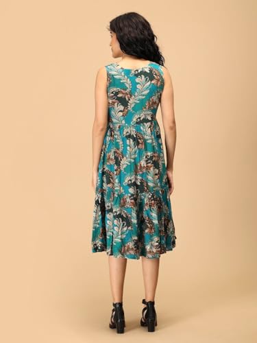Image of The Mom Store Maternity and Nursing Sleeveless Dress for Women | Casual Dress | Pre and Post Pregnancy Wear | Printed Stylish Dress for New Mom | Trendy Dresses for Women's