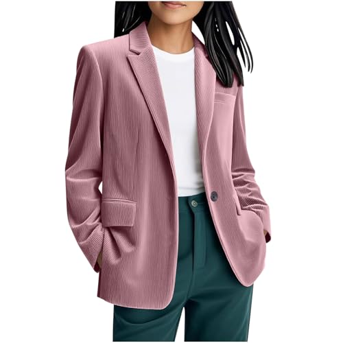 Keepink Cord-Blazer-Jacke für Damen, offene Vorderseite,...